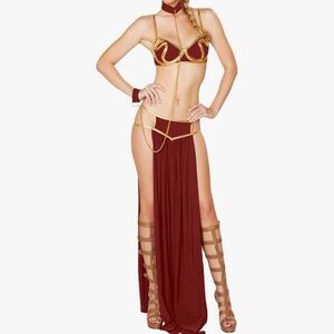 Elegant Gold and Red Women's Intimate Set